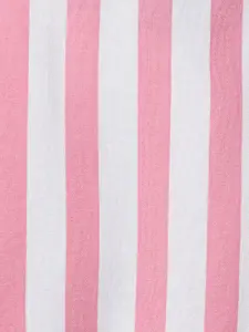 People Pink Striped Off-Shoulder Bardot Crop Top