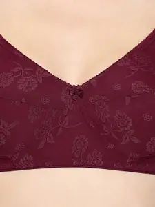 Sonari Pack of 2 Maroon Non Padded Non-Wired Floral Bras