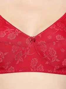 Sonari Pack Of 2 Self Design Maroon & Red Floral Bra penelopcoffeered30B