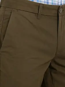 t-base Men Olive Green Easy Wash Chinos Trousers