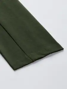 Van Heusen Flex Men Olive Green Printed Sports Track Pants