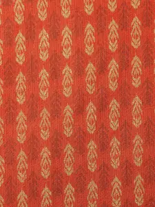 indus route by Pantaloons Rust Woven Design Nehru Jacket