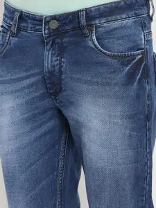 Duke Men Blue Slim Fit Low Distress Heavy Fade Stretchable Jeans