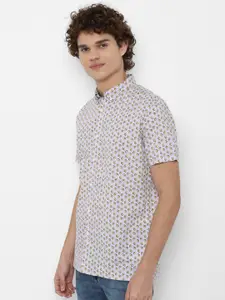 FOREVER 21 Men Grey Printed Pure Cotton Casual Shirt