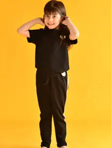 Anthrilo Girls Black Cotton ???????T-shirt