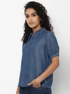 Allen Solly Woman Women Blue Casual Shirt