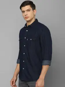 Louis Philippe Jeans Men Navy Blue Slim Fit Casual Shirt