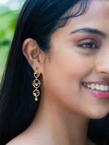 SHAYA Gold-Plated Contemporary Drop Earrings