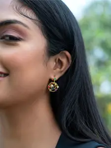 SHAYA Gold-Toned Contemporary Studs Earrings