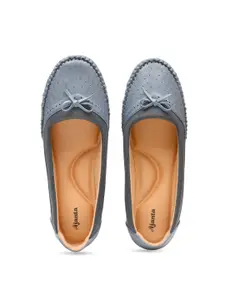 Ajanta Women Blue Perforations Loafers