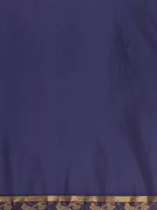 Chhabra 555 Navy Blue & Gold-Toned Woven Design Zari Silk Blend Banarasi Saree