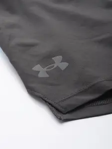 UNDER ARMOUR Men Charcoal Grey Solid Launch Run SW Split Sports Shorts