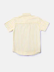 Gini and Jony Boys Yellow Classic Striped Casual Shirt