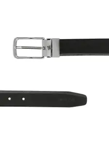 Van Heusen Men Black Textured Leather Belt