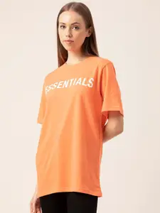 Lounge Dreams Women Printed Pure Cotton Oversized Lounge T-shirt