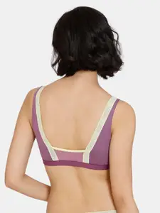 Zivame Purple & Grey Non Padded Non Wired Bralette Bra