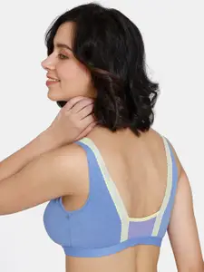 Zivame Blue & Grey Non Padded Non Wired Bralette Bra