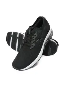 FURO by Red Chief Men Black Mesh Lace Up Regular Running Sports Shoes