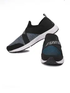 FURO by Red Chief Men Black Mesh Slip on Regular Running Shoes