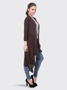 BUY NEW TREND Brown Open-Front Shrug