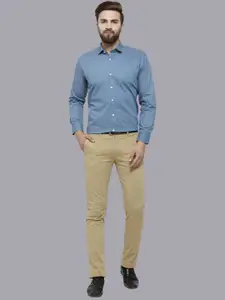 JAINISH Men Blue Standard Printed Cotton Formal Shirt