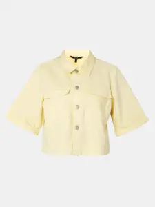 Vero Moda Women Yellow Cotton Casual Shirt