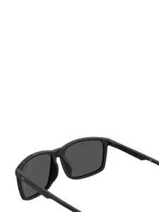 UNDER ARMOUR Men Grey & Black Rectangular Sunglasses
