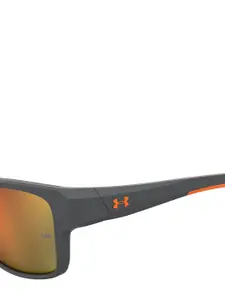 UNDER ARMOUR Men Red Lens & Silver-Toned Wayfarer Sunglasses 204095KB757UZ