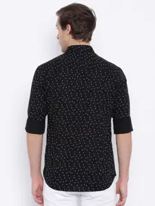 Flying Machine Black Printed Regular Fit Casual Shirt