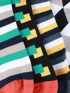 Bonjour Men Pack of 4 Multicolored Patterned Ankle Length Socks