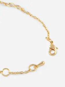 MINUTIAE Women Gold-Plated & Blue Brass Pearls Charm Bracelet