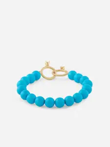 MINUTIAE Women Gold-Toned & Turquoise Blue Brass Turquoise Gold-Plated Bracelet