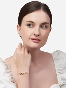 MINUTIAE Women 18K Gold-Plated Anti-Tarnish Brass Multistrand Bracelet