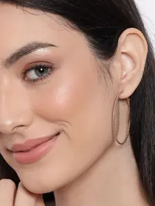 SOHI Gold-Toned Contemporary Studs Earrings