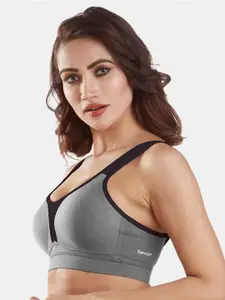 Sonari Grey & Black Non-Wired Lightly Padded Sports Bra