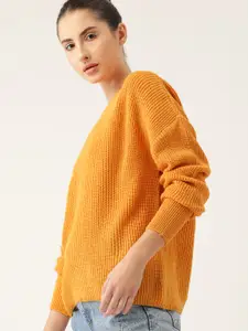 Kook N Keech Women Mustard Yellow Solid Pullover