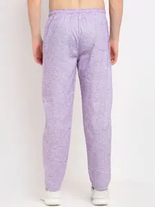 JAINISH Men Purple Solid Slim-Fit Cotton Track Pants