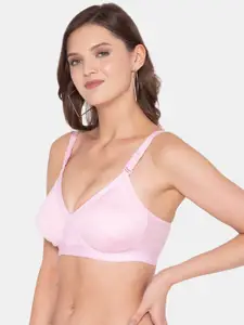 Souminie Pack of 3 Pink Solid Plus Size Cotton Minimizer Bras