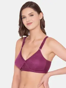 Souminie Purple Solid Non Padded Minimizer Bra