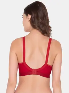 Souminie Red Solid Non Padded Minimizer Bra
