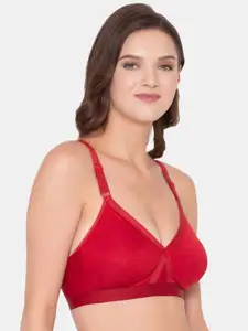 Souminie Red Non-Wired & Non-Padded Minimizer Bra Pack Of 3