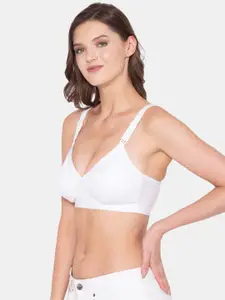 Souminie Pack of 3 White Solid Plus Size Cotton Minimizer Bras