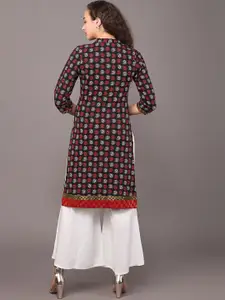 Lakshita Women Black & Red Paisley Printed Kurta
