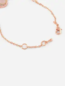 MINUTIAE Women Rose Gold Brass Onyx Rose Gold-Plated Link Bracelet