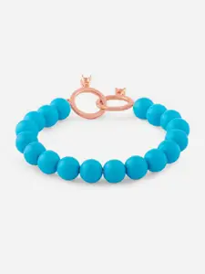 MINUTIAE Women Rose Gold Plated & Turquoise Blue Brass Turquoise Bracelet
