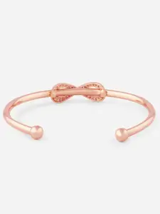 MINUTIAE Women Rose Gold & White Brass Crystals Cuff Bracelet