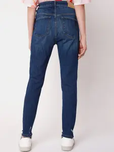 Vero Moda Women Blue Skinny Fit High-Rise Mildly Distressed Jeans