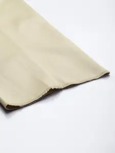 Van Heusen Men Khaki Pleated Custom Fit Formal Trousers