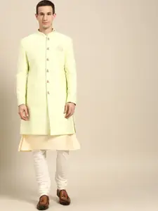 KISAH Men Cotton Kurta & Indowestern Sherwani with Churidar Set