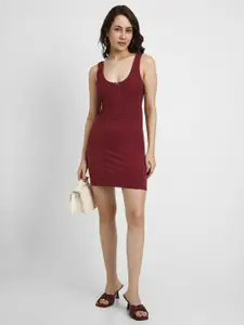 FOREVER 21 Maroon Bodycon Mini Dress